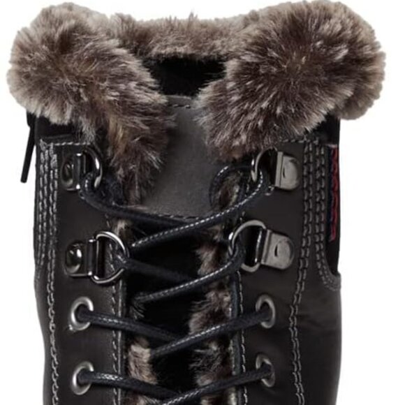 NEW  ERIC MICHAEL Leather Waterproof Phyllis Heel Booties Black for women 561tn - Picture 5 of 9